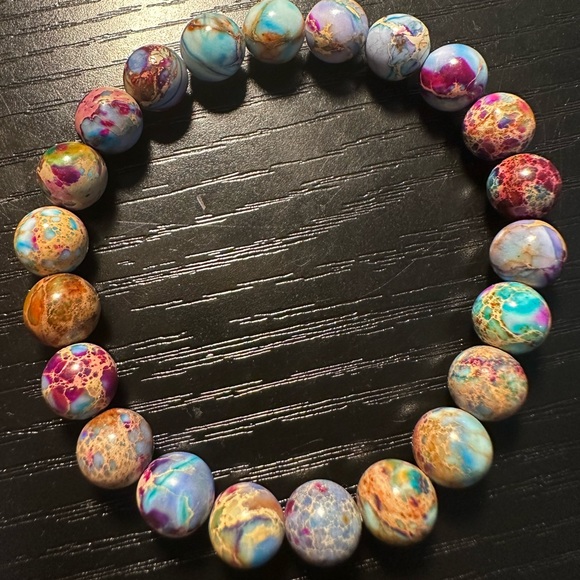 Jewelry - Colorful sea sediment Jasper Bracelet | 8mm